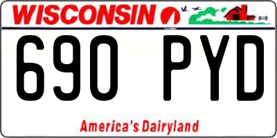 WI license plate 690PYD