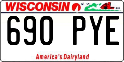 WI license plate 690PYE