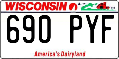 WI license plate 690PYF