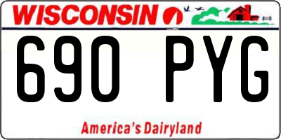 WI license plate 690PYG