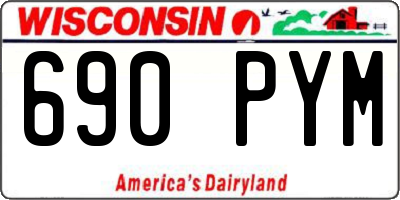 WI license plate 690PYM