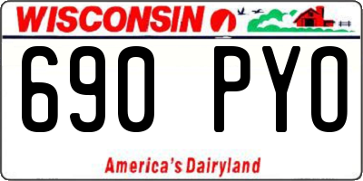 WI license plate 690PYO
