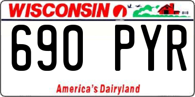 WI license plate 690PYR
