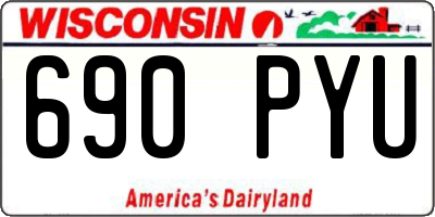 WI license plate 690PYU