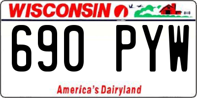 WI license plate 690PYW