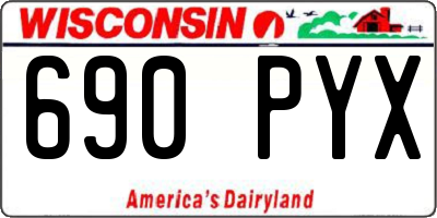 WI license plate 690PYX