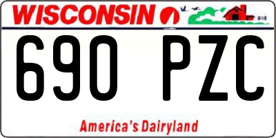 WI license plate 690PZC