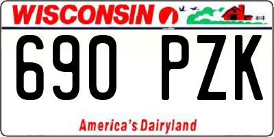 WI license plate 690PZK