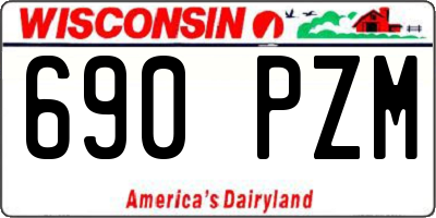 WI license plate 690PZM