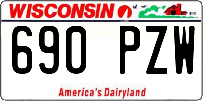 WI license plate 690PZW