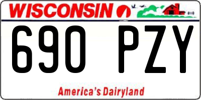 WI license plate 690PZY