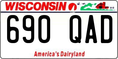 WI license plate 690QAD