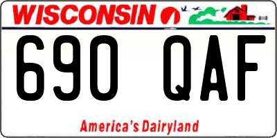WI license plate 690QAF