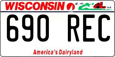 WI license plate 690REC