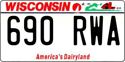 WI license plate 690RWA
