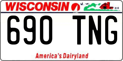 WI license plate 690TNG