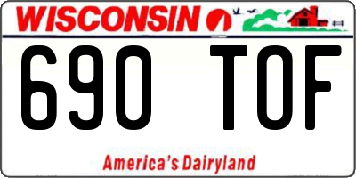 WI license plate 690TOF