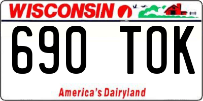 WI license plate 690TOK