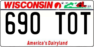 WI license plate 690TOT