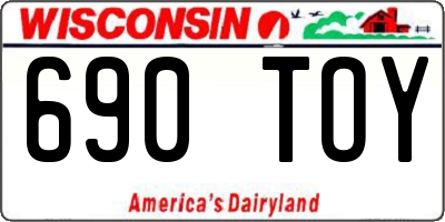 WI license plate 690TOY