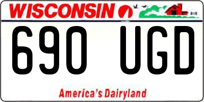 WI license plate 690UGD