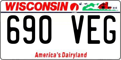 WI license plate 690VEG