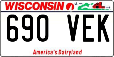 WI license plate 690VEK