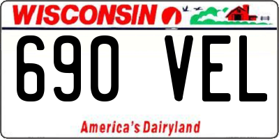 WI license plate 690VEL