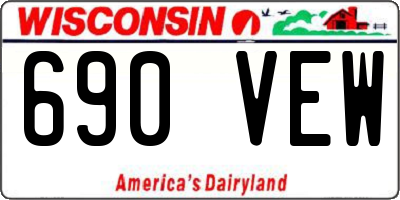 WI license plate 690VEW