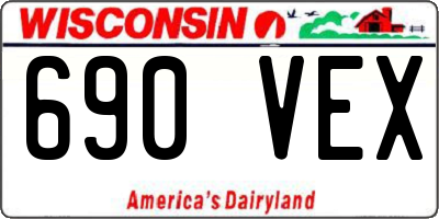 WI license plate 690VEX