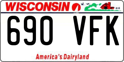 WI license plate 690VFK
