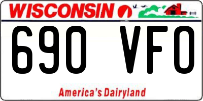 WI license plate 690VFO