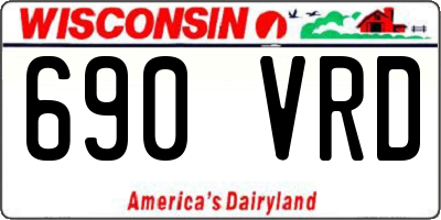 WI license plate 690VRD