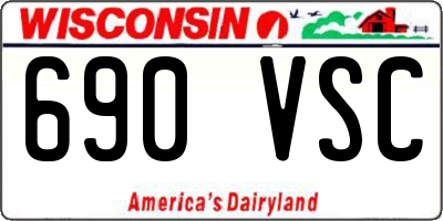 WI license plate 690VSC