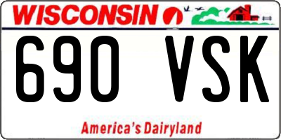 WI license plate 690VSK