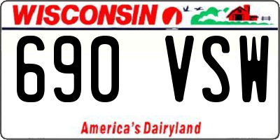WI license plate 690VSW