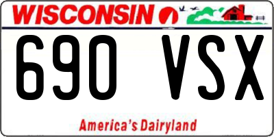 WI license plate 690VSX