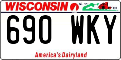 WI license plate 690WKY