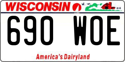WI license plate 690WOE