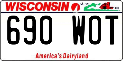 WI license plate 690WOT