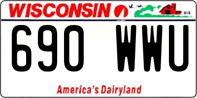 WI license plate 690WWU