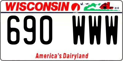 WI license plate 690WWW