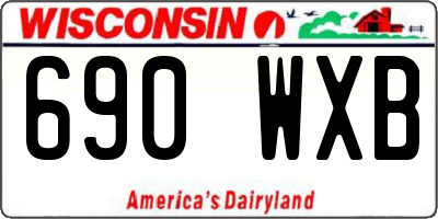 WI license plate 690WXB