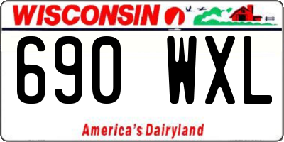 WI license plate 690WXL
