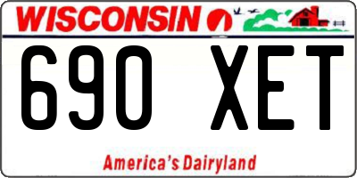 WI license plate 690XET