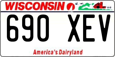 WI license plate 690XEV