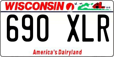 WI license plate 690XLR