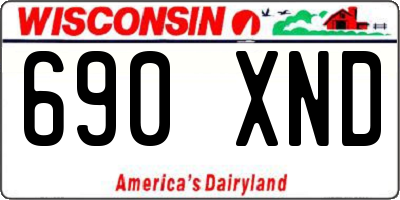 WI license plate 690XND