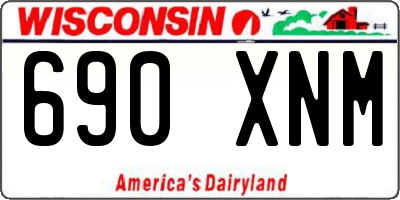 WI license plate 690XNM