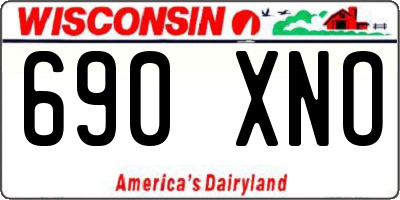 WI license plate 690XNO